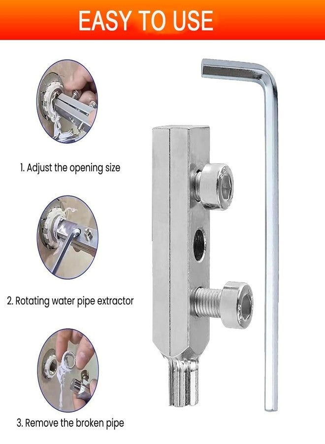 VIKINGS Faucet Angle Valve Broken Wire Extractor Adjustable Broken Valve Extractor Universal Screw Extractor Tool Broken Bolt Remover for 1/2 in & 3/4 in Stripped Thread, Stainless Steel Made. - Image 5